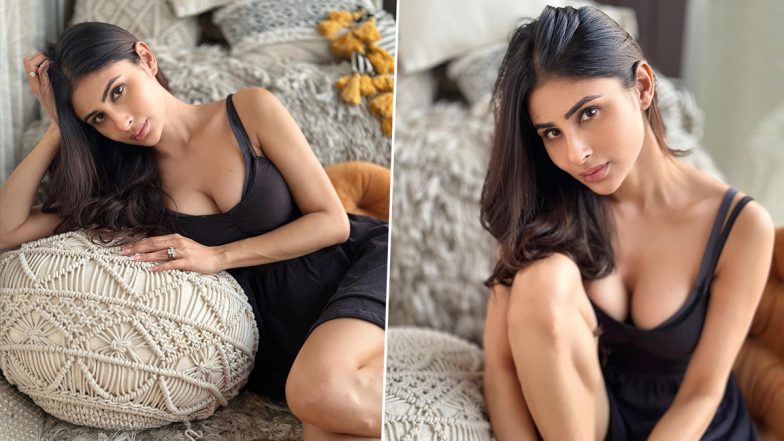 Mouni Roy Raises Hotness in November in a Cleavage-Baring Black Dress (View Pics)