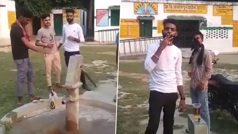 Video: Youths Drink Alcohol, Smoke Outside District School in UP’s Sitapur, Police Launch Investigation