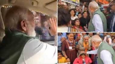 PM Narendra Modi Receives Thunderous Welcome Ahead of Rally in Himachal Pradesh’s Solan (Watch Video)