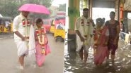 Tamil Nadu Rains: Five Weddings Delayed After Heavy Rainfall Leaves Pulianthope&rsquo;s Anjineyar Temple Premises Water Logged (Watch Video)