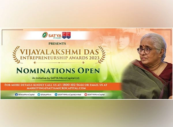 Business News | SATYA MicroCapital Launches Third Edition of Vijayalakshmi Das Entrepreneurship Awards 2023