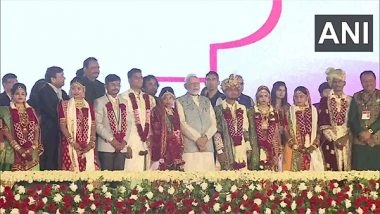 India News | PM Modi Attends Mass Wedding Ceremony in Gujarat's Bhavnagar
