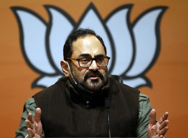 India News | Union Minister Rajeev Chandrasekhar to Embark on Two-day Visit to J-K Today