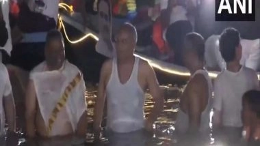 Lifestyle News | Kartik Purnima: CM Bhupesh Baghel Takes Holy Dip in Kharun River at Mahadev Ghat