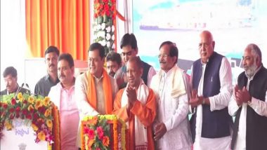 India News | CM Yogi and Union Minister Sarbananda Sonowal Inaugurate 7 Community Jetties in Varanasi