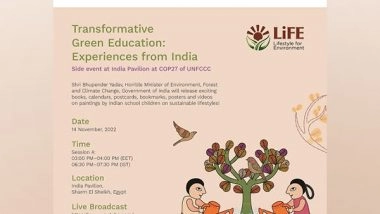 Business News | Side Event on Transformative Green Education at India Pavilion at COP27 of UNFCCC