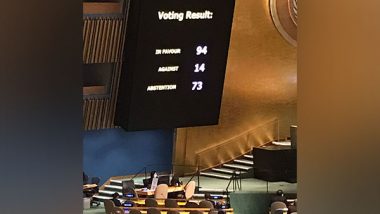 World News | UNGA Adopts Resolution on Creating Repatriation Mechanism for Ukraine; India Abstains