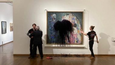 Entertainment News | Climate Activists Throw Black Liquid on Gustav Klimt's Painting in Vienna