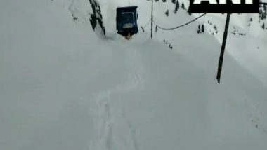 India News | J-K: BRO Clears Snow on Bangus Nowgam Road in Kupwara District