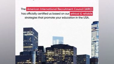 Business News | AIRC Officially Certifies Edvoy Based on Edvoy's Ethical and Reliable Strategies to Promote International Education in the US