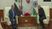 World News | Vice President Jagdeep Dhankhar Meets Syrian Foreign Minister Faisal Mekdad in Delhi