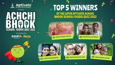 Business News | Meet the Top 5 Champions of Lupin Aptivate Achchi Bhook School Foodie Quiz 2022