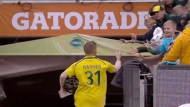 Sports News | David Warner Gives His Pair of Gloves to a Child After Scoring Century
