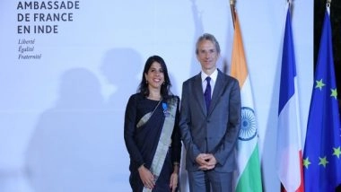 Business News | H.E. Emmanuel Lenain Ambassador of France to India Conferred Chevalier De L'Ordre National Du Meriteon Payal S. Kanwar Director General, Indo-French Chamber of Commerce and Industry