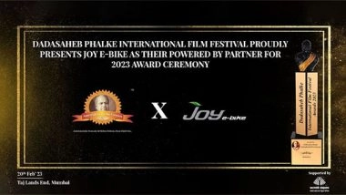 Business News | Joy E-bike to Be the Powered By Partner of India's Most Prestigious Award Ceremony - DPIFF Awards 2023