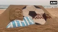Entertainment News | Sudarshan Pattnaik Creates Argentinian Footballer Maradona's Sculpture on His Death Anniversary