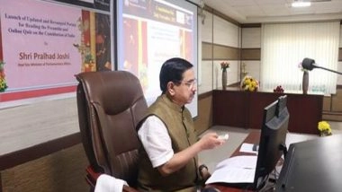 India News | Constitution Day 2022: Union Minister Prahlad Joshi Launches 'Online Preamble Reading' and 'Quiz' Portals