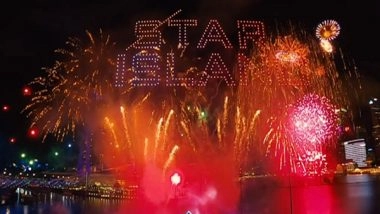 World News | JCB Supports Fireworks at Star Island Event in Singapore
