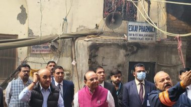 India News | Delhi LG VK Saxena Takes Stock of Bhagirath Palace Fire Site