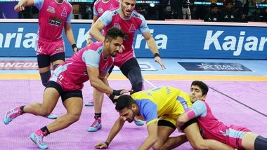 Sports News | Pro Kabaddi League: Jaipur Pink Panthers Score Emphatic Win over Tamil Thalaivas