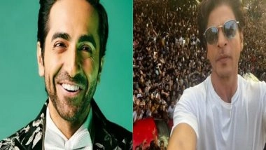 Entertainment News | Ayushmaan Khurrana Greets Fans Outside Shah Rukh Khan's Mannat