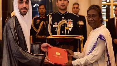 World News | President Droupadi Murmu Receives Credentials from Five Envoys