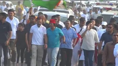 Aaditya Thackeray Takes Part in Bharat Jodo Yatra, Marches Along with Rahul Gandhi in Maharashtra's Hingoli