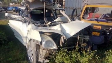 Uttar Pradesh Road Accident: Car Collides With Truck on Nainital-Bareilly Highway; Three Killed