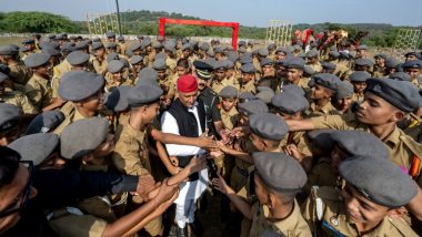Rajasthan: Akhilesh Yadav Attends His School Reunion Programme at Rashtriya Military School in Dholpur