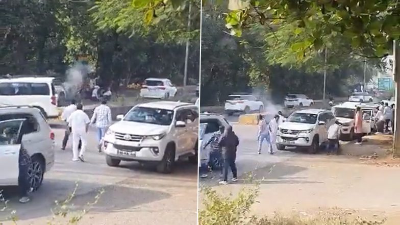 Viral Video: Dozens of Round Fired After Clash Breaks Out Between Two Groups Over Bullock Cart Race in Ambernath