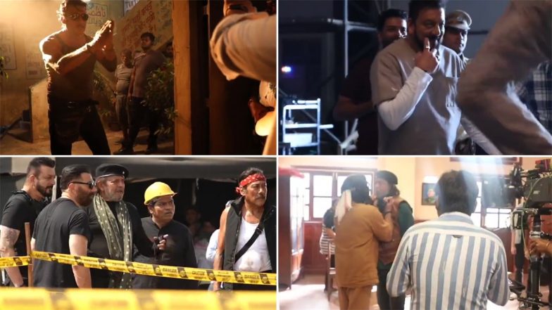 Baap: Sanjay Dutt Shares BTS Video of Upcoming Action-Entertainer Co-Starring Mithun Chakraborty, Sunny Deol, Jackie Shroff (Watch Video)