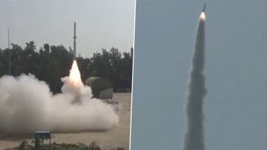 India Successfully Conducts Maiden Flight Test of Phase-II Ballistic Missile Defence From Odisha (Watch Video)