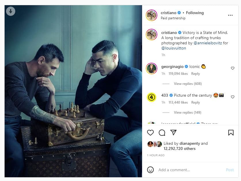 Messi and Ronaldo Playing Chess