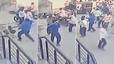 Video: Man Thrashed With Fiber Stick by Doctor After Argument Over Throwing Water on Body in Solapur, Incident Caught on CCTV