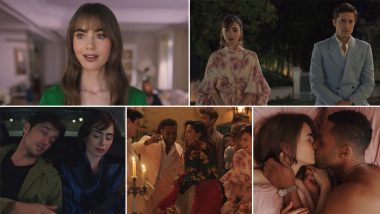 Emily in Paris Season 3: Lily Collins Spotted Wearing Pink and Red Flower  Petal Dress Similar to Alia Bhatt's on Koffee With Karan