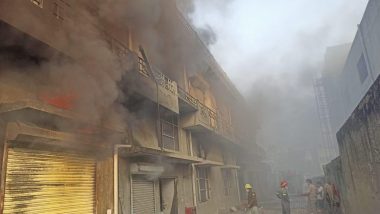 Noida Fire: Massive Blaze Erupts at Factory in Phase 2 Industrial Area; No Casualty Reported (See Pics)