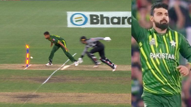 Watch Shadab Khan’s Direct Hit That Led to Devon Conway’s Dismissal During PAK vs NZ T20 World Cup 2022 Semifinal