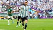 Lionel Messi Equals Cristiano Ronaldo&rsquo;s Goal Tally, Achieves Feat During Argentina vs Saudi Arabia FIFA World Cup 2022 Match