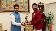 Cheteshwar Pujara Receives Arjuna Award From Union Sports Minister Anurag Thakur After Five Years of Wait