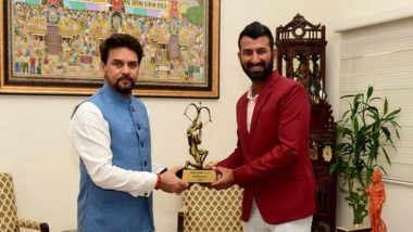 Cheteshwar Pujara Receives Arjuna Award From Union Sports Minister Anurag Thakur After Five Years of Wait