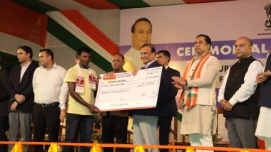 Assam CM Himanta Biswa Sarma Distributes Cheques of Rs 1 Lakh Each Among Cachar Tea Estate Families