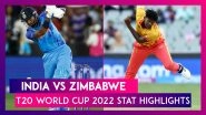 IND vs ZIM T20 World Cup 2022 Stat Highlights: India Qualify for Semis As Group 2 Winners