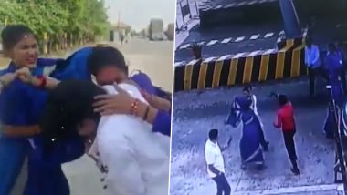 Video: Furious Over Being Stopped at Toll Plaza, Woman Engages in Ugly Fight With Female Staffers in UP’s Jalaun