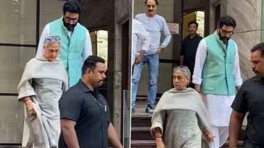 Rakesh Kumar Death: Jaya Bachchan and Abhishek Bachchan Attend Late Filmmaker's Prayer Meet (Watch Video)