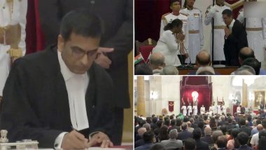 Justice DY Chandrachud Becomes 50th Chief Justice of India, Takes Oath in Rashtrapati Bhawan (See Pics)