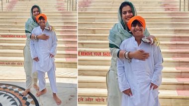 Guru Nanak Jayanti 2022: Kajol Visits Gurudwara With Son Yug Devgan on the Auspicious Festival (View Pic)