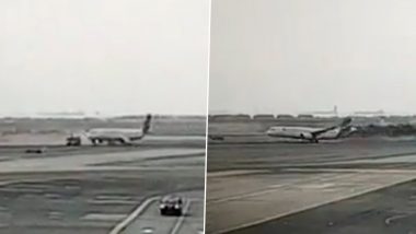 LATAM Airlines Plane Hits Vehicle on Runway, Catches Fire at Lima's Airport (Watch Collision Video)
