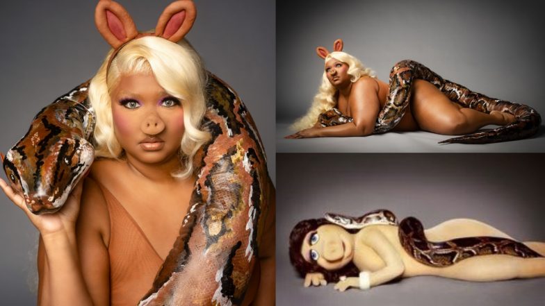 Lizzo Wears Nude Bodysuit and Fake Python to Give Tribute to ‘Fat Icon’ Miss Piggy For Halloween 2022, View Pics and Video