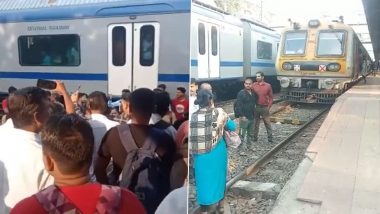Mumbai Local Train: CSMT-Bound Kasara Train Delayed, Angry Commuters Protest on Tracks at Titwala Railway Station (Watch Video)