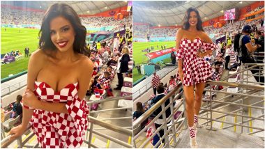 Miss Croatia Ivana Knoll Flashes Major Cleavage at Khalifa International Stadium, View Pics of Model From Croatia vs Canada FIFA World Cup Qatar 2022 Match